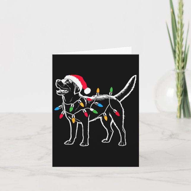 Funny Santa Labrador Retriever Christmas Lights Do Card (Front)