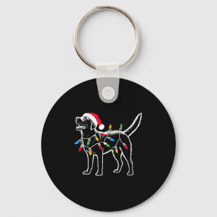 Funny Santa Labrador Retriever Christmas Lights Do Key Ring