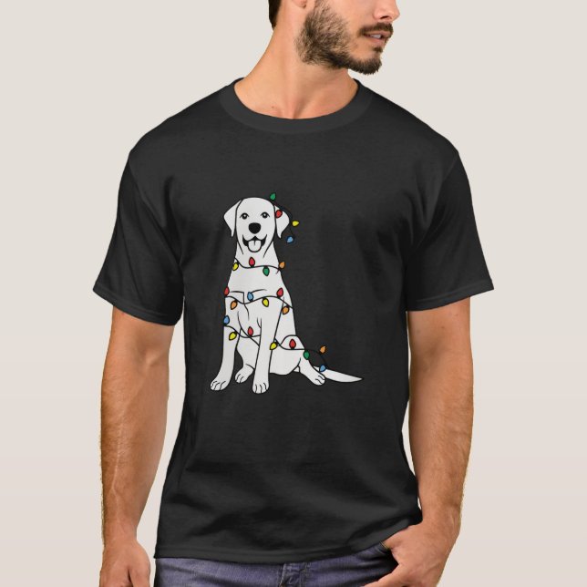 Funny Santa Labrador Retriever Christmas Lights Do T-Shirt (Front)