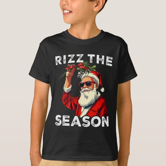 Funny Santa Meme Rizz The Season Joke Mens Christm T-Shirt (Front)