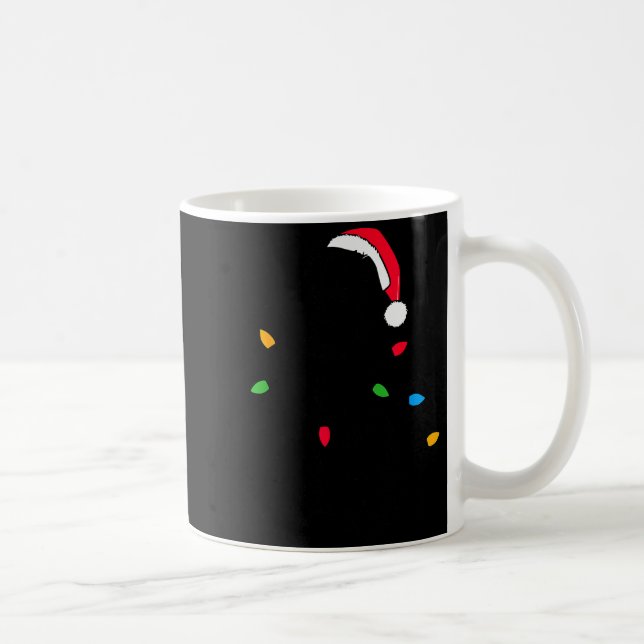 Funny Santa Miniature Schnauzer Christmas Lights D Coffee Mug (Right)