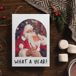 Funny Santa Most Wonderful Time Beer Christmas Holiday Postcard<br><div class="desc">Our "It's the Most Wonderful Time for a Beer" Funny Santa Christmas Postcard – a whimsical and festive way to add a splash of humour to your holiday greetings! This card features Santa Claus, the jolly old man himself, saying "What a year!" and taking a break from his gift-giving duties...</div>