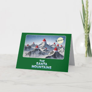 Funny Santa Mountains Christmas Holiday Card
