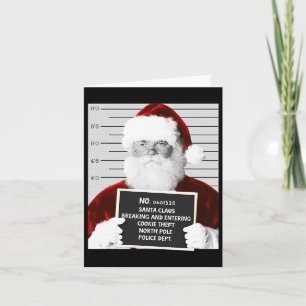Funny Santa Mugshot Santa Claus Jailed Christmas  Card