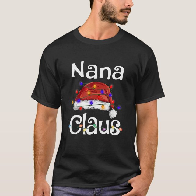 Funny Santa Nana Claus Christmas Matching Family T-Shirt (Front)