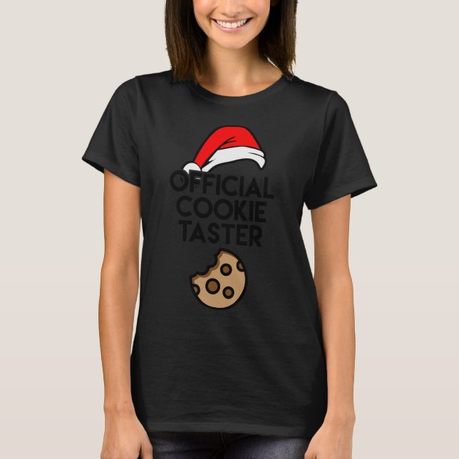 Funny Santa Official Cookie Taster Family Christma T-Shirt (Front)