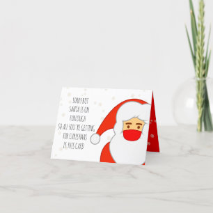 Funny Santa on Furlough Happy Christmask Covid Holiday Card