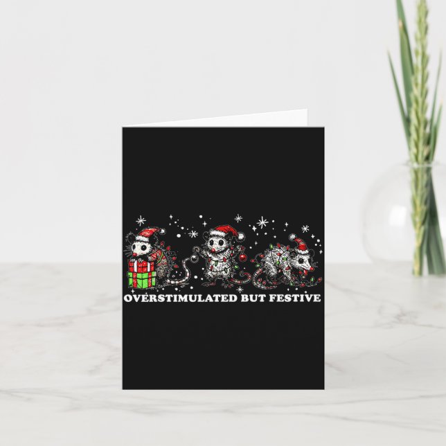 Funny Santa Ossums Overstimulated But Festive Xmas Card (Front)