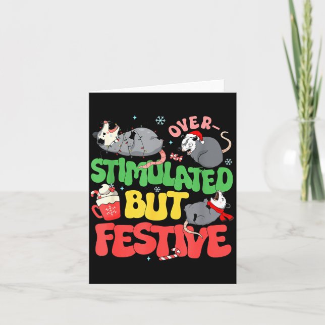 Funny Santa Ossums Overstimulated But Festive Xmas Card (Front)