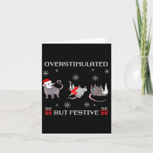 Funny Santa Ossums Overstimulated But Festive Xmas Card