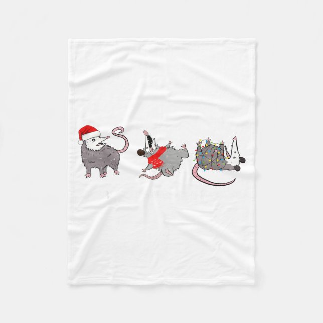 Funny Santa Ossums Overstimulated But Festive Xmas Fleece Blanket (Front)