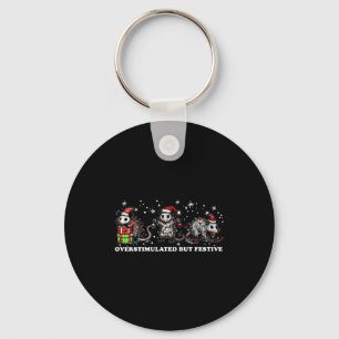 Funny Santa Ossums Overstimulated But Festive Xmas Key Ring