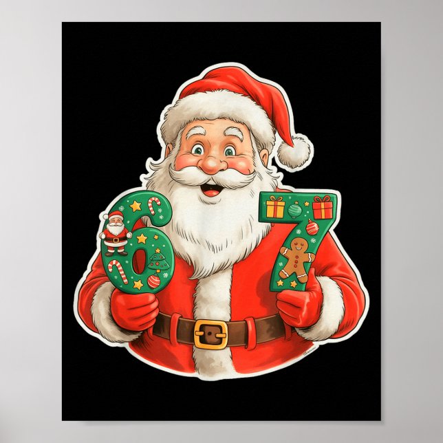 Funny Santa Pajamas Christmas 2025 Six Seven 67 Me Poster (Front)