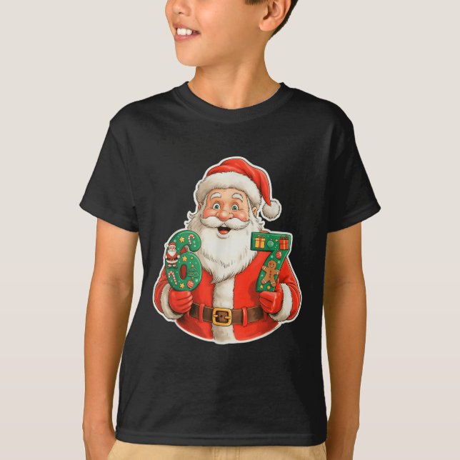 Funny Santa Pajamas Christmas 2025 Six Seven 67 Me T-Shirt (Front)