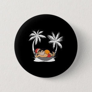 Funny Santa Palm Trees Xmas Hawaii Christmas In Ju 6 Cm Round Badge