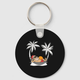 Funny Santa Palm Trees Xmas Hawaii Christmas In Ju Key Ring
