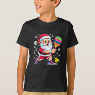 Funny Santa Pickleball Christmas Pajamas Xmas T-Shirt