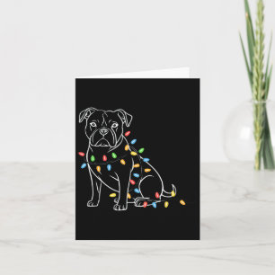 Funny Santa Pitbull Christmas Lights Pitbull Dog L Card