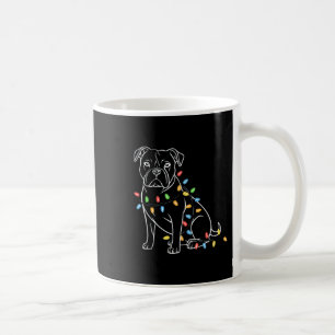 Funny Santa Pitbull Christmas Lights Pitbull Dog L Coffee Mug
