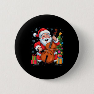 Funny Santa Playing Cello Holiday Chrismas Xmas Pa 6 Cm Round Badge