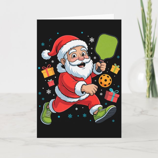 Funny Santa Playing Ckleball Holiday Christmas Xma Card (Front)