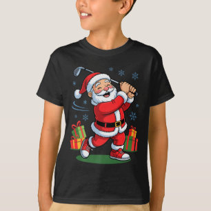 Funny Santa Playing Golf Holiday Christmas Xmas Pa T-Shirt