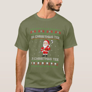 Funny Santa Playing Golf Sports Christmas T-Shirt