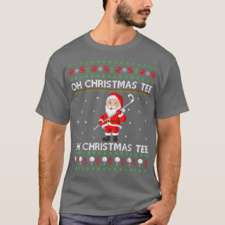 Funny Santa Playing Golf Sports Ugly Golf Christma T-Shirt