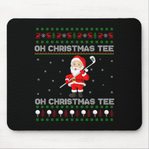 Funny Santa Playing Golf Srts Christmas Mouse Mat