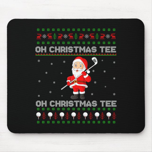 Funny Santa Playing Golf Srts Christmas  Mouse Mat (Front)