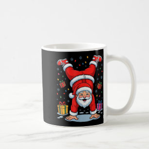 Funny Santa Playing Gymnastics Holiday Christmas X Coffee Mug