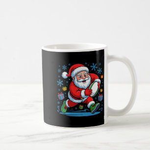 Funny Santa Playing Rugby Holiday Christmas Xmas P Coffee Mug