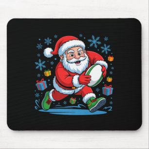 Funny Santa Playing Rugby Holiday Christmas Xmas P Mouse Mat