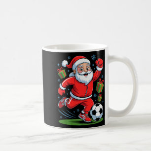Funny Santa Playing Soccer Holiday Christmas Xmas Coffee Mug