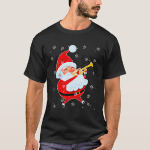 Funny Santa Playing Trumpet Christmas Trumpet Trum T-Shirt