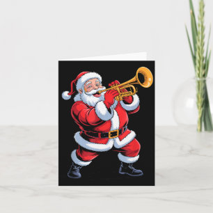 Funny Santa Playing Trumpet Holiday Chrismas Xmas  Card