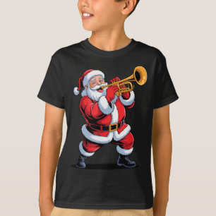 Funny Santa Playing Trumpet Holiday Chrismas Xmas T-Shirt
