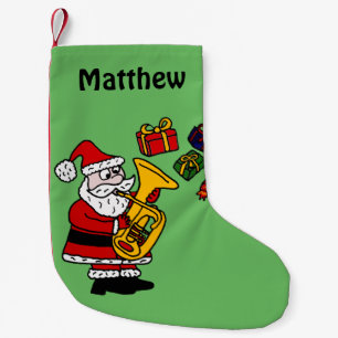 Funny Santa Playing Tuba Christmas Stocking