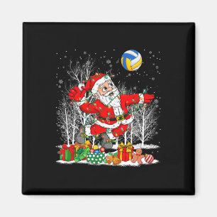 Funny Santa Playing Volleyball Christmas Lights Xm Magnet