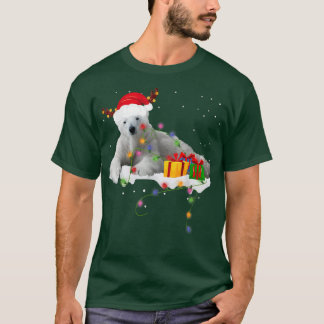 Funny Santa Polar Bear Christmas Lights Lover Chri T-Shirt