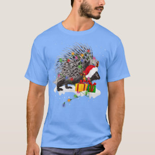 Funny Santa Porcupine Christmas Lights Lover Chris T-Shirt