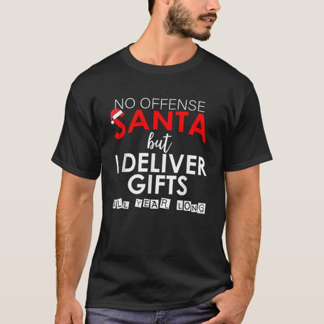 Funny Santa Postal Worker Mailman Christmas Gift  T-Shirt (Front)