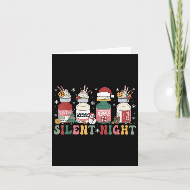 Funny Santa Profol Silent Night Icu Nurses Merry C Card (Front)