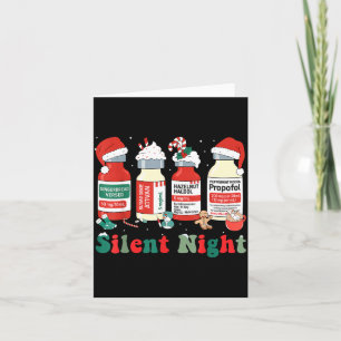 Funny Santa Profol Silent Night Icu Nurses Merry C Card