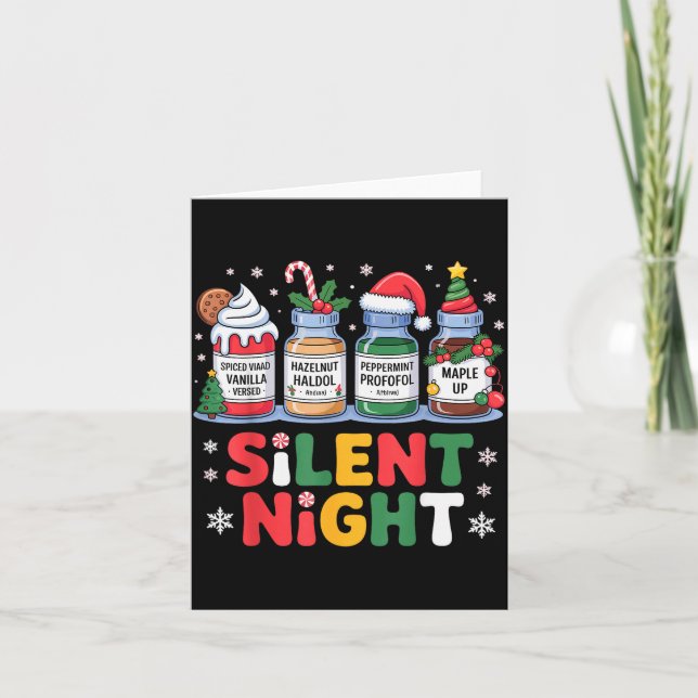 Funny Santa Profol Silent Night Icu Nurses Merry C Card (Front)