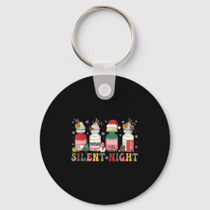 Funny Santa Profol Silent Night Icu Nurses Merry C Key Ring
