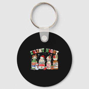 Funny Santa Profol Silent Night Icu Nurses Merry C Key Ring