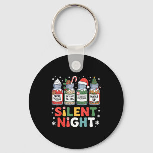 Funny Santa Profol Silent Night Icu Nurses Merry C Key Ring