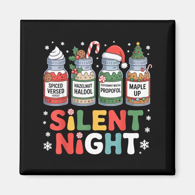 Funny Santa Profol Silent Night Icu Nurses Merry C Magnet (Front)