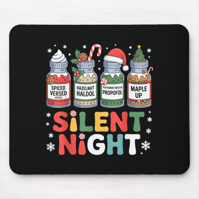 Funny Santa Profol Silent Night Icu Nurses Merry C Mouse Mat (Front)